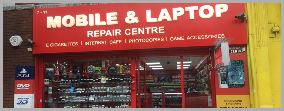 The Mobile & Laptop Repair Centre shop front at 7-11 St John's Hill